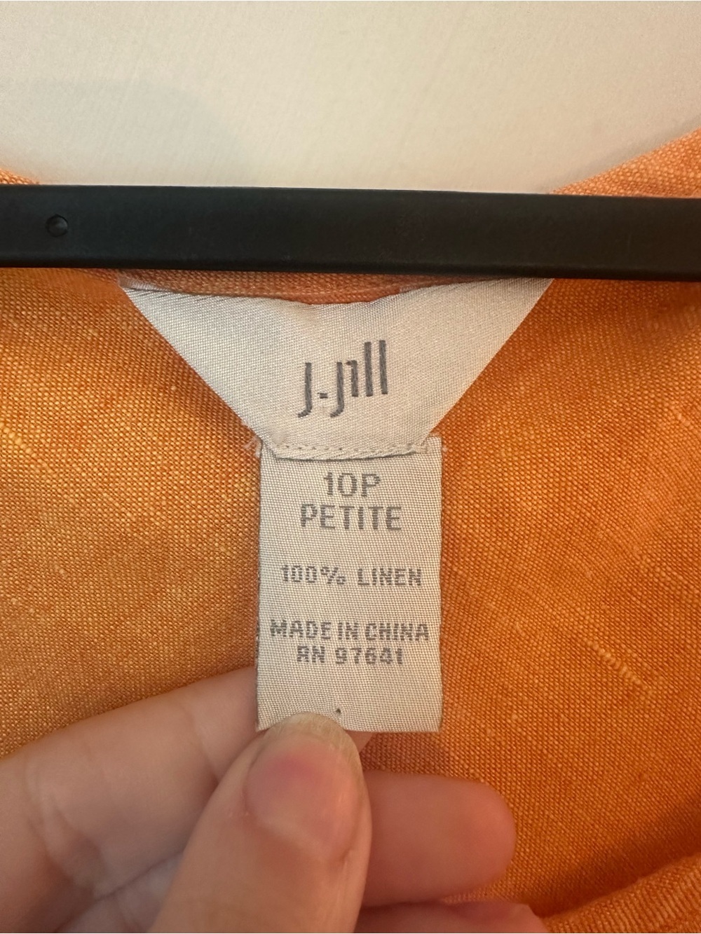 J.JILL Orange 100% Linen Sleeveless Dress Fringe Hem Size 10 Petite - Picture 3 of 4